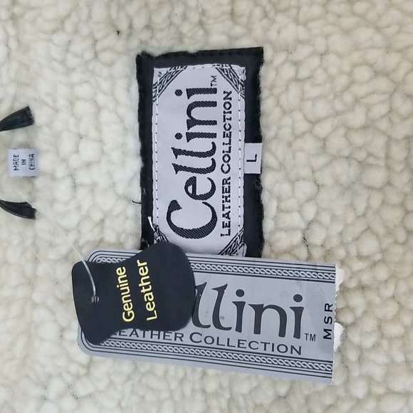 Cellini Genuine Patchwork Design Leather & Shearling Jacket - Picture 14 of 14